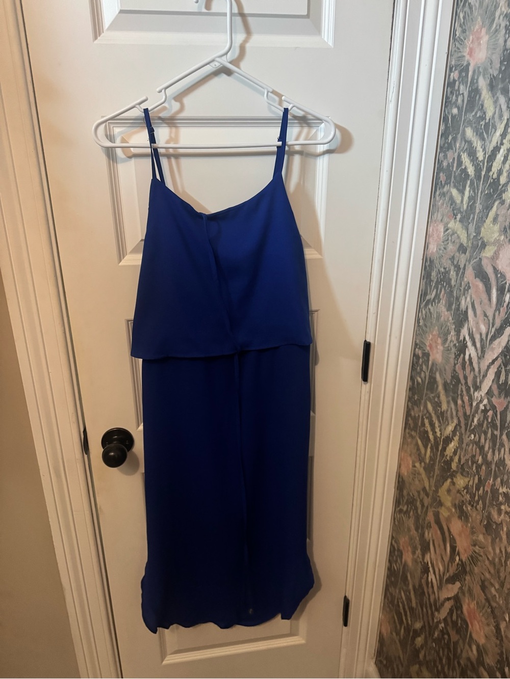 Blue Spaghetti-Strap Layered Slip Dress